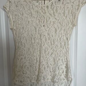 Bobeau Cream Lace Blouse